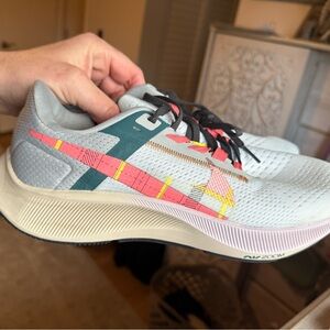 Nike Air Zoom Athletic Shoes - Gray, Pink, Yellow, light lavender, teal.